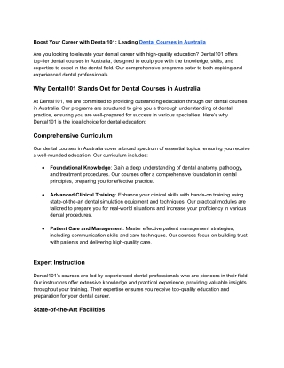 Dental Courses