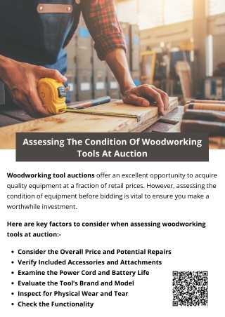 Assessing The Condition Of Woodworking Tools At Auction