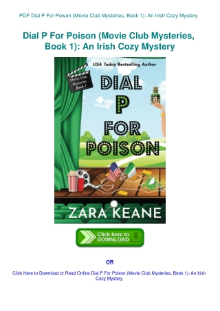 PDF Dial P For Poison (Movie Club Mysteries  Book 1) An Irish Cozy Mystery