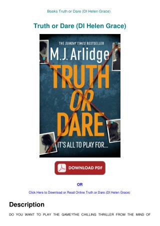 Books Truth or Dare (DI Helen Grace)