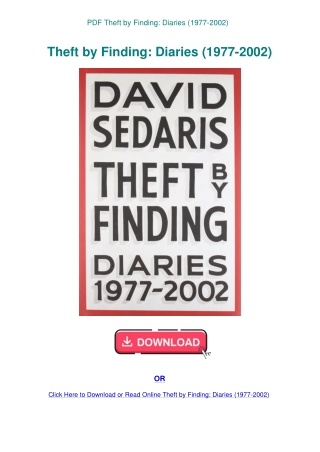 PDF Theft by Finding Diaries (1977-2002)