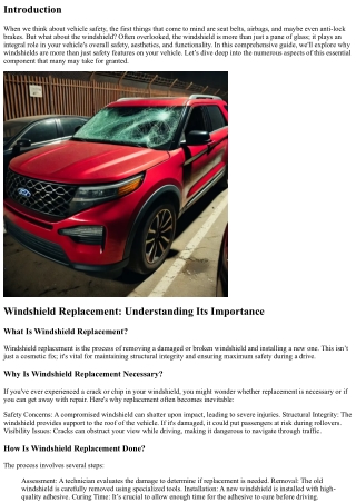 Why Windshields Are More Than Just Safety Features on Your Vehicle