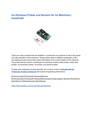 Ice thickness Probes & Sensors for Ice Machines _ PartsFeUK