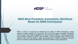 Ndis meal providers
