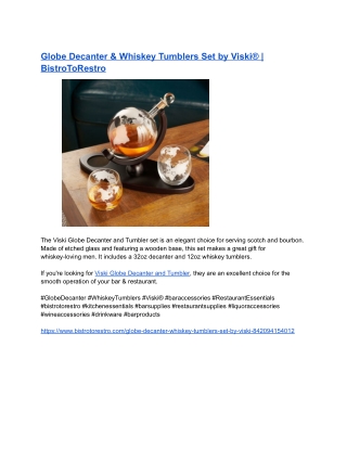 Globe Decanter & Whiskey Tumblers Set by Viski® _ BistroToRestro