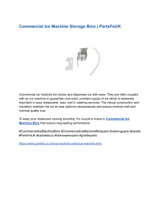 Commercial Ice Machine Storage Bins _ PartsFeUK
