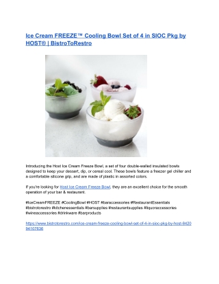 _Ice Cream FREEZE™ Cooling Bowl Set of 4 in SIOC Pkg by HOST® _ BistroToRestro