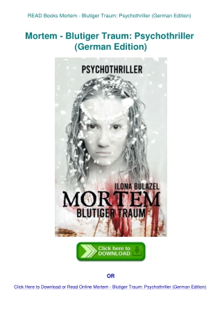 READ Books Mortem - Blutiger Traum Psychothriller (German Edition)