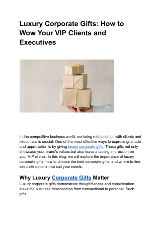 Luxury Corporate Gifts_ How to Wow Your VIP Clients and Executives