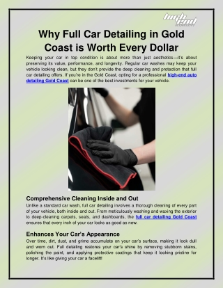 High-end auto detailing Gold Coast