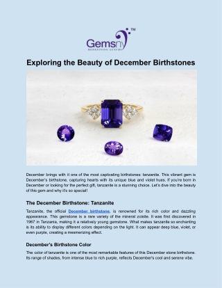Exploring the Beauty of December Birthstones