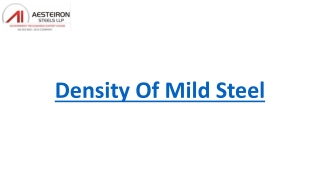 Density of Mild Steel