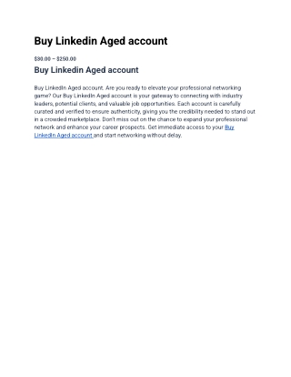 TOP Seller ,,Buy Linkedin Aged account From USA In 2025