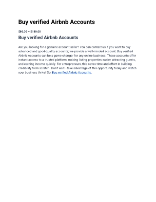 How do I Buy Verified Airbnb Accounts from USA?