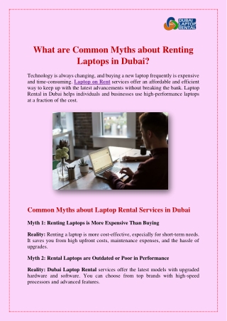 What are Common Myths about Renting Laptops in Dubai?