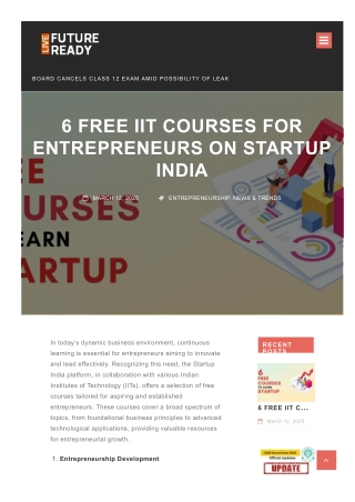 6 Free IIT Courses for Entrepreneurs on Startup India