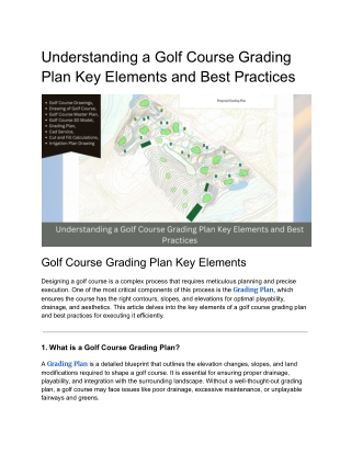 Understanding a Golf Course Grading Plan_ Key Elements and Best Practices