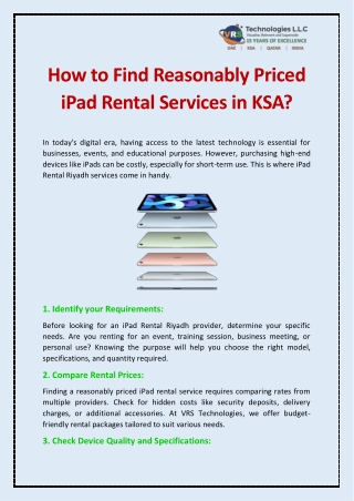 How to Find Reasonably Priced iPad Rental Services in KSA?