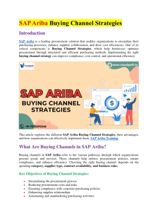 SAP Ariba Course in Ameerpet - SAP Ariba Online Training