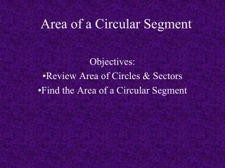 Area of a Circular Segment