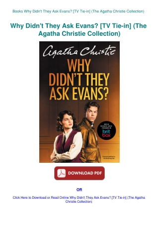 Books Why Didn't They Ask Evans [TV Tie-in] (The Agatha Christie Collection)