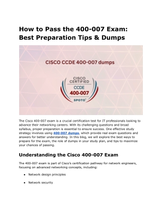 How to Pass the 400-007 Exam_ Best Preparation Tips & Dumps