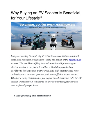 Why Buying an EV Scooter is Beneficial for Your Lifestyle (1)
