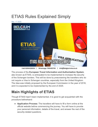 ETIAS Rules Explained Simply