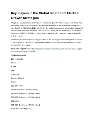 Bioethanol Market Size, Share, Forecast by 2035