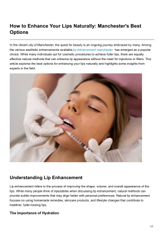 How to Enhance Your Lips Naturally Manchester's Best Options