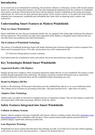 Smart Features in Modern Windshields: What’s Next?