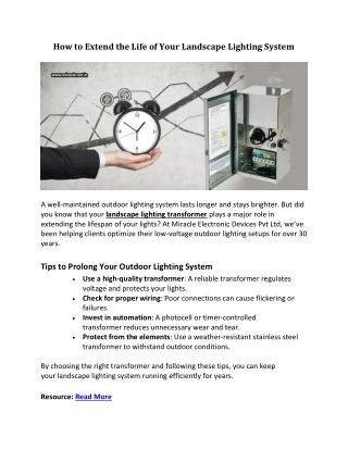 How to Extend the Life of Your Landscape Lighting System