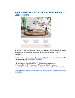 Modern Manor Acacia Cocktail Tray by Twine Living _ BistroToRestro