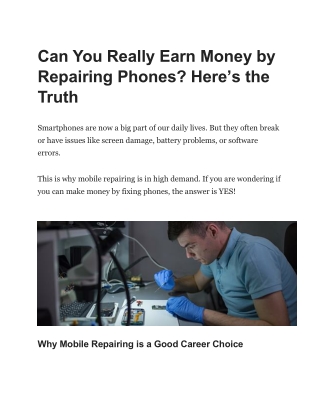 Can You Really Earn Money by Repairing Phones Here’s the Truth
