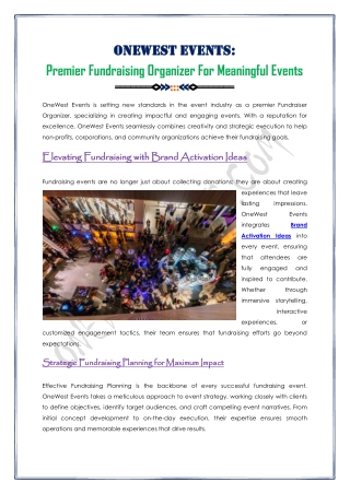 Premier Fundraising Organizer For Meaningful Events