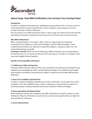 Salary Surge How IBM Certifications Can Increase Your Earning Power