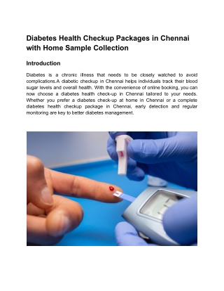 Get a Customized Diabetic Health Checkup Package Online in Chennai for Your Health Needs (1)
