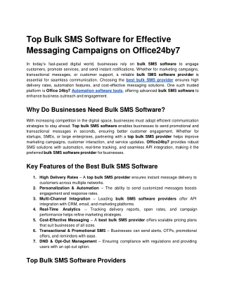 Top Bulk SMS Software for Effective Messaging Campaigns on Office24by7.docx Google Docs