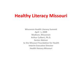 Healthy Literacy Missouri