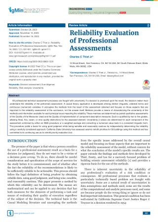 Reliability Evaluation of Professional Assessments
