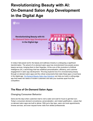 Revolutionizing Beauty with AI_ On-Demand Salon App Development in the Digital Age