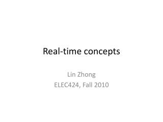 Real-time concepts