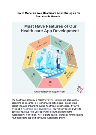 How to Monetize Your Healthcare App Strategies for Sustainable Growth