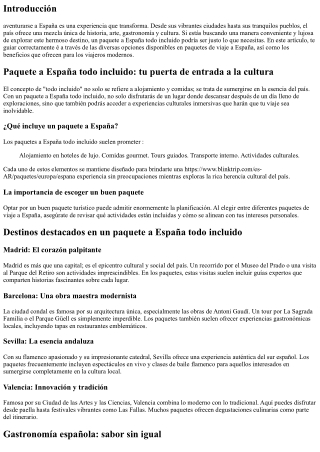 Paquete a España todo incluido: tu puerta de entrada a la cultura