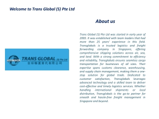 Trans Global (S) Pte Ltd