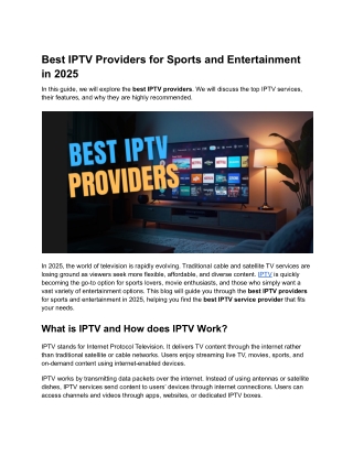 Best IPTV Providers for Sports and Entertainment in 2025