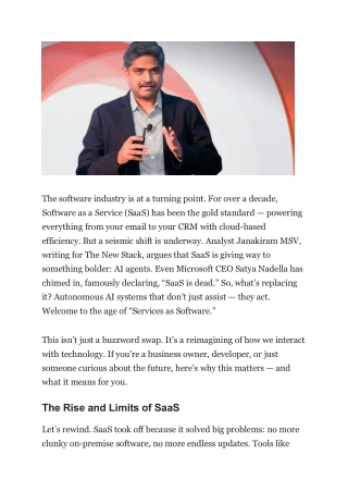 Goodbye SaaS, Hello AI Agents The Software Revolution You Can’t Ignore