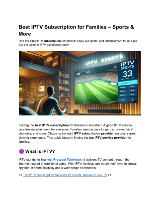 Best IPTV Subscription for Families – Sports & More