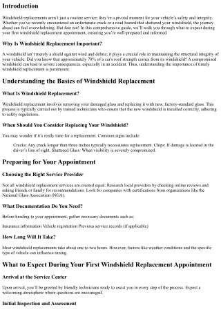 What to Expect During Your First Windshield Replacement Appointment
