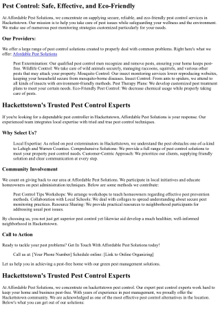 Pest Control Hackettstown